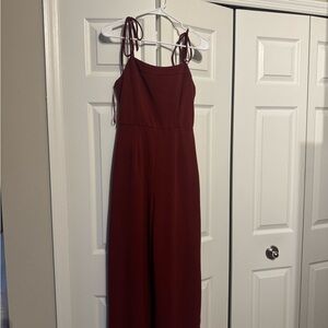 Francesca's Collections Burgundy Jumpsuit